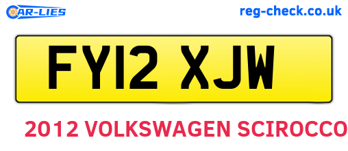 FY12XJW are the vehicle registration plates.