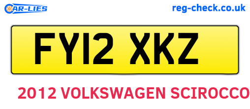 FY12XKZ are the vehicle registration plates.
