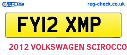 FY12XMP are the vehicle registration plates.