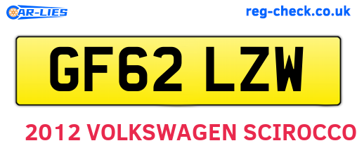 GF62LZW are the vehicle registration plates.