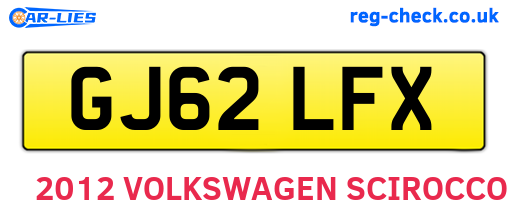 GJ62LFX are the vehicle registration plates.