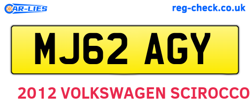 MJ62AGY are the vehicle registration plates.