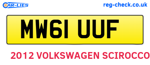 MW61UUF are the vehicle registration plates.