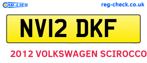 NV12DKF are the vehicle registration plates.