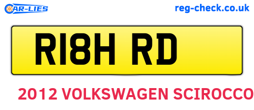 R18HRD are the vehicle registration plates.