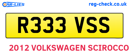 R333VSS are the vehicle registration plates.