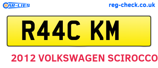 R44CKM are the vehicle registration plates.