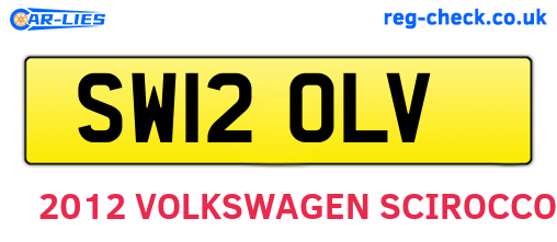 SW12OLV are the vehicle registration plates.