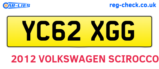YC62XGG are the vehicle registration plates.