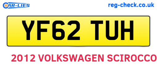 YF62TUH are the vehicle registration plates.