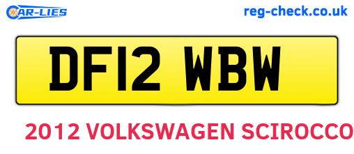DF12WBW are the vehicle registration plates.