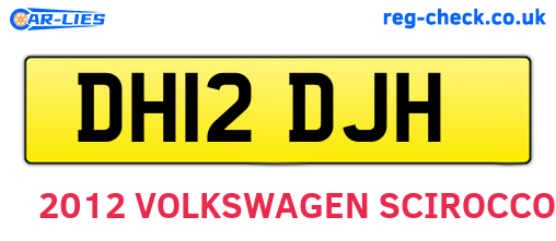 DH12DJH are the vehicle registration plates.