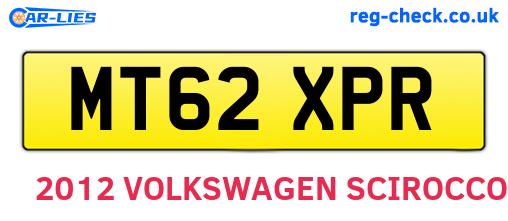 MT62XPR are the vehicle registration plates.