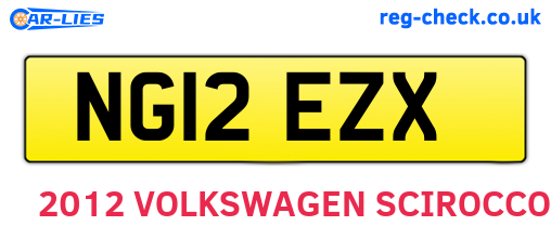 NG12EZX are the vehicle registration plates.