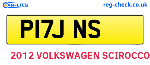 P17JNS are the vehicle registration plates.