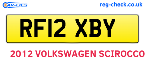 RF12XBY are the vehicle registration plates.
