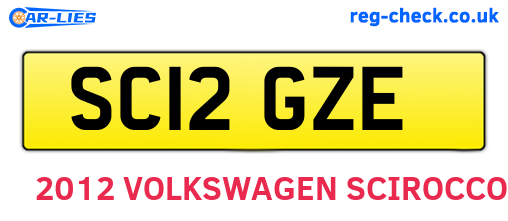 SC12GZE are the vehicle registration plates.