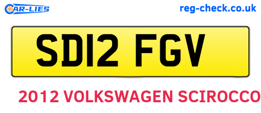 SD12FGV are the vehicle registration plates.