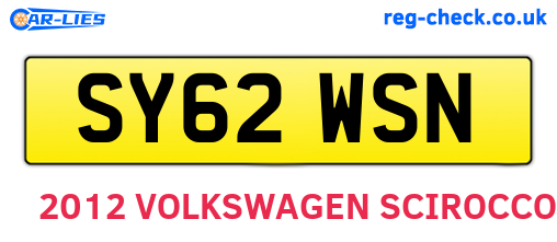 SY62WSN are the vehicle registration plates.