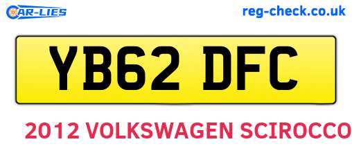 YB62DFC are the vehicle registration plates.