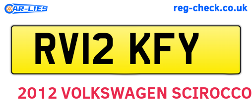 RV12KFY are the vehicle registration plates.