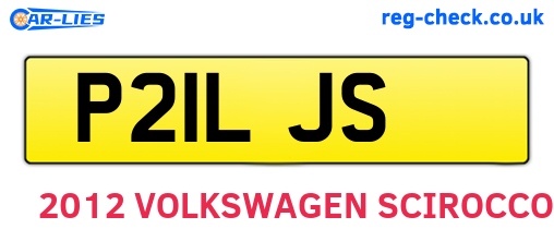 P21LJS are the vehicle registration plates.
