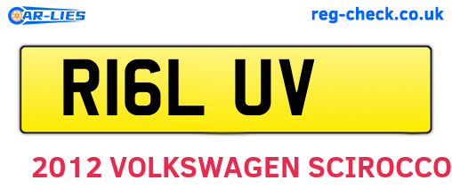 R16LUV are the vehicle registration plates.