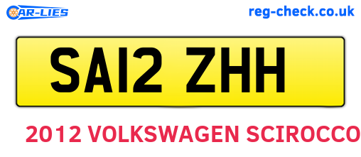 SA12ZHH are the vehicle registration plates.