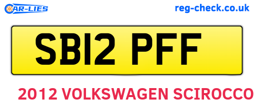 SB12PFF are the vehicle registration plates.