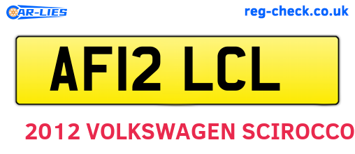 AF12LCL are the vehicle registration plates.