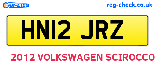 HN12JRZ are the vehicle registration plates.