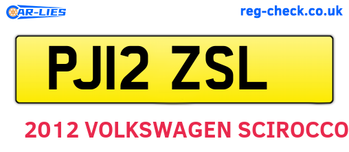 PJ12ZSL are the vehicle registration plates.