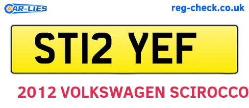 ST12YEF are the vehicle registration plates.
