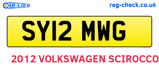 SY12MWG are the vehicle registration plates.