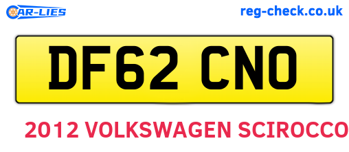 DF62CNO are the vehicle registration plates.