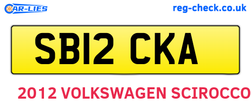 SB12CKA are the vehicle registration plates.