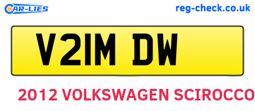 V21MDW are the vehicle registration plates.