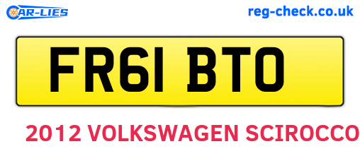 FR61BTO are the vehicle registration plates.