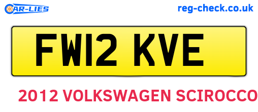 FW12KVE are the vehicle registration plates.