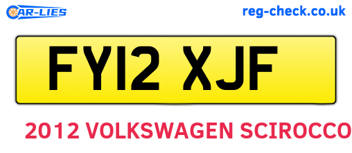 FY12XJF are the vehicle registration plates.