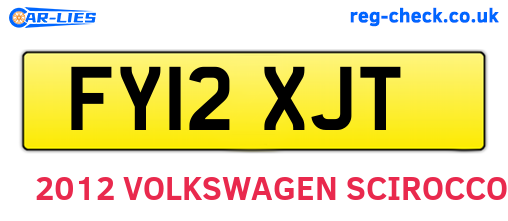 FY12XJT are the vehicle registration plates.