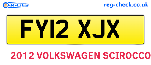 FY12XJX are the vehicle registration plates.