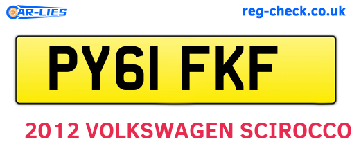 PY61FKF are the vehicle registration plates.