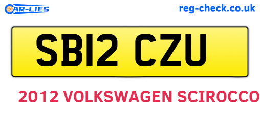 SB12CZU are the vehicle registration plates.