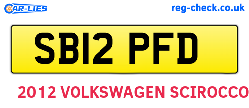 SB12PFD are the vehicle registration plates.
