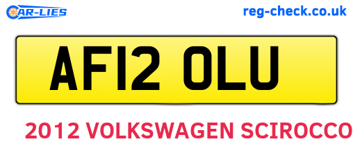 AF12OLU are the vehicle registration plates.