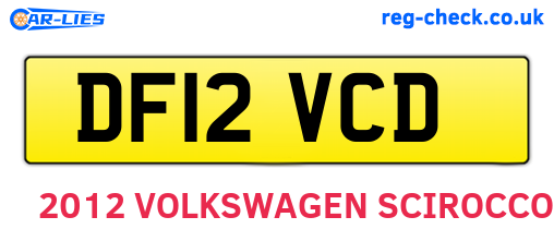 DF12VCD are the vehicle registration plates.