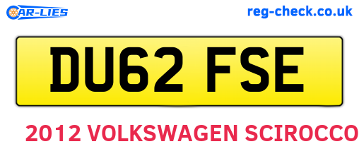DU62FSE are the vehicle registration plates.