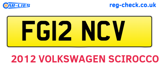 FG12NCV are the vehicle registration plates.