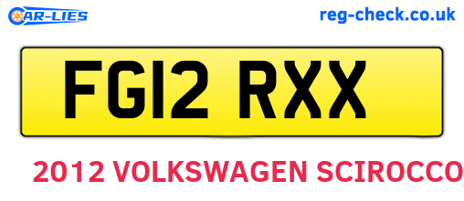 FG12RXX are the vehicle registration plates.